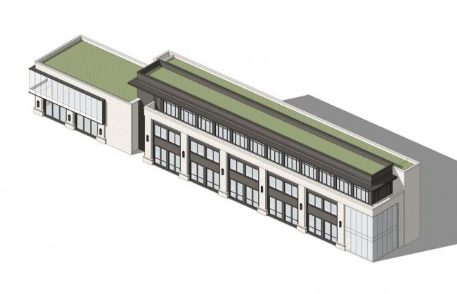 SketchUp Business Model: Multi-Story Commercial Street in Modern Asian Style