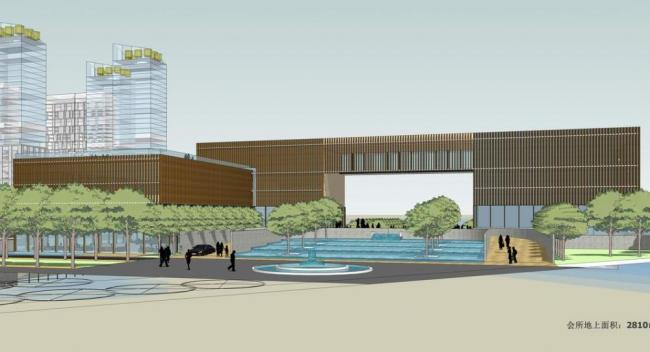Modern Multi-Story Hotel and Commercial Clubhouse SketchUp Model