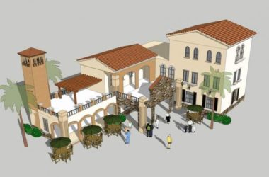 SketchUp Business Model: Multi-Story Commercial Buildings, Mediterranean-Style Clubhouse, and Spanish-Inspired Commercial Street-BIM WORLD
