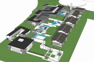 SketchUp Office Model: Small Low-Rise Office Building in New Chinese Style for Research Parks-BIM WORLD
