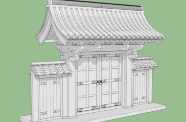 SketchUp Model: Traditional Chinese Gate and Ancient Architecture-BIM WORLD