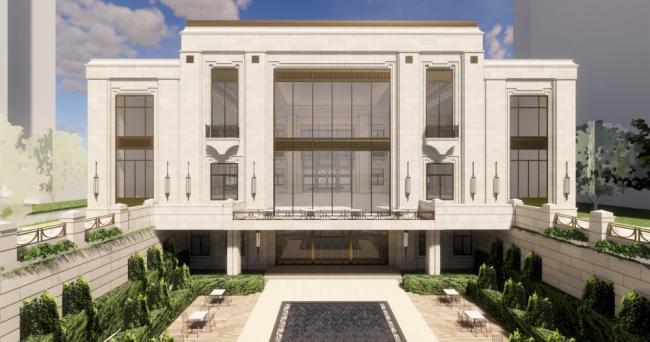 SketchUp Business Model: Multi-Story Sales Office in Neoclassical Commercial Design