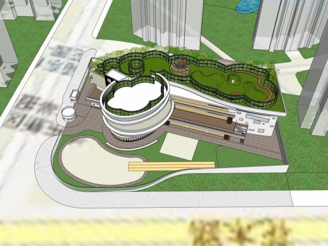 Modern Multi-Story Kindergarten and School Building | SketchUp School Model