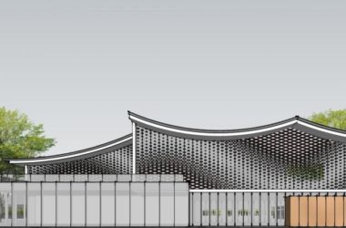 SketchUp Business Model: Multi-Story Sales Office and Commercial Building in Modern Chinese Style-BIM WORLD