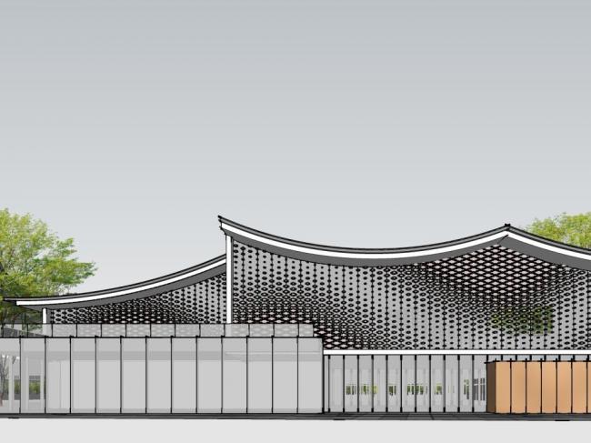 SketchUp Business Model: Multi-Story Sales Office and Commercial Building in Modern Chinese Style