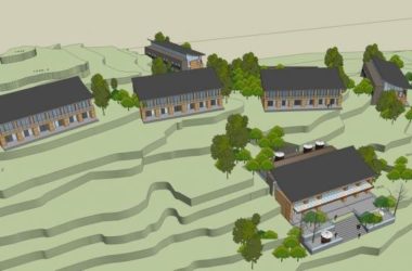 Hilltop Resort Hotel Cluster: Multi-Story New Chinese Style Model in SketchUp-BIM WORLD