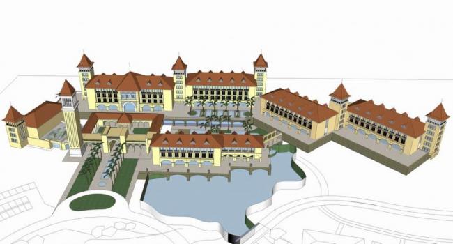 San Cassino Hotel on Qi'ao Island: A Multi-Story Spanish-Style European Resort Model in SketchUp