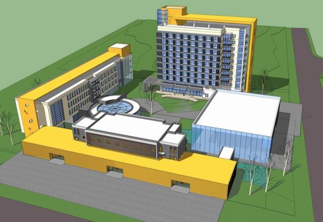 Modern Multi-Story High-Rise Hybrid Hotel Model in SketchUp
