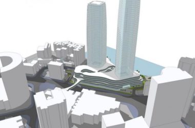 SketchUp Complex Model: Modern High-Rise Commercial Street with Office and Hotel Spaces-BIM WORLD