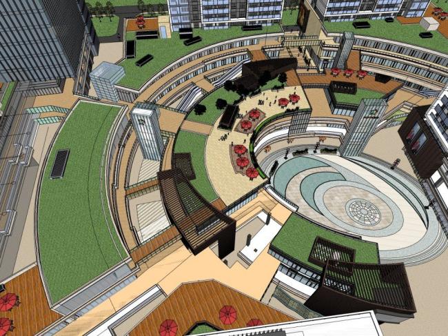 Modern High-Rise Commercial Complex with Office Hotel and Podium – SketchUp Model