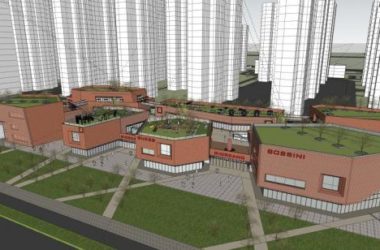 SketchUp Business Model: Modern Multi-Story Commercial Building on a Vibrant Street-BIM WORLD