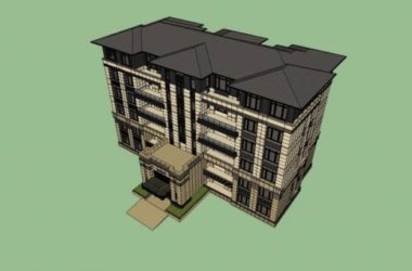Neoclassical Multi-Story Garden House Residential Model in SketchUp-BIM WORLD