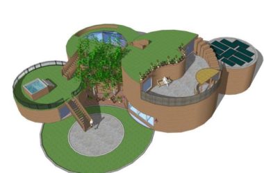 Modern Courtyard and Roof Garden Landscape Model in SketchUp-BIM WORLD