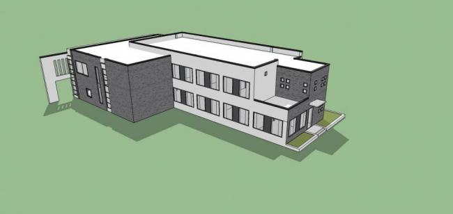 SketchUp Business Model: Multi-Story Clubhouse and Commercial Building in Modern Chinese Style