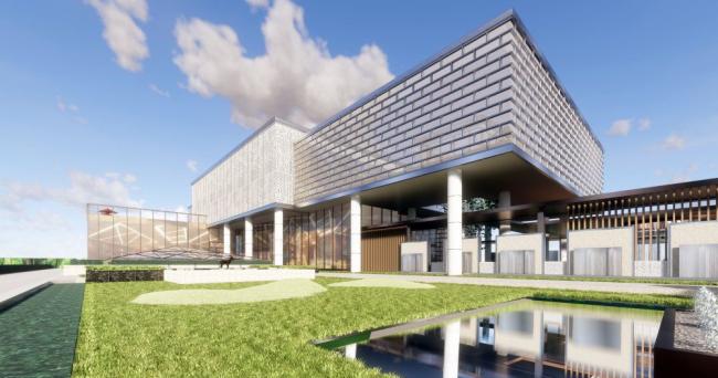 SketchUp Business Model: Modern Multi-Story Sales Office and Commercial Building Design
