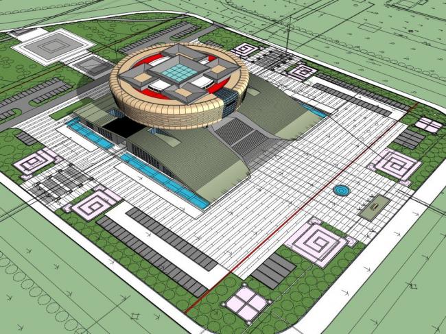 SketchUp Cultural Model: Modern Multi-Story Museum Architecture