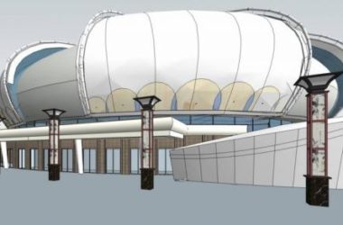Multi-Story Lotus-Shaped Gymnasium Model in Modern Style with Sports View-BIM WORLD