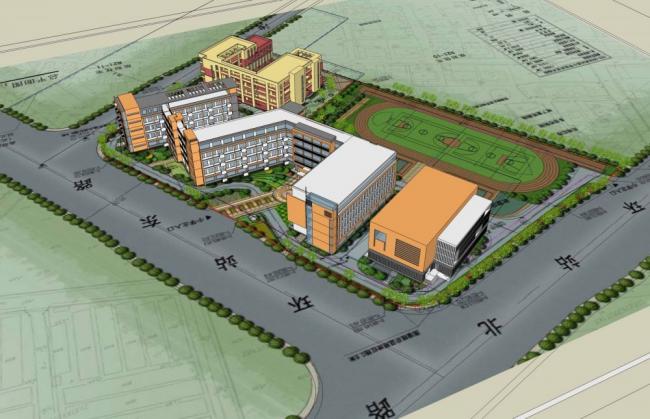 Modern Multi-Story Educational Building Model for Primary and Kindergarten Schools in SketchUp