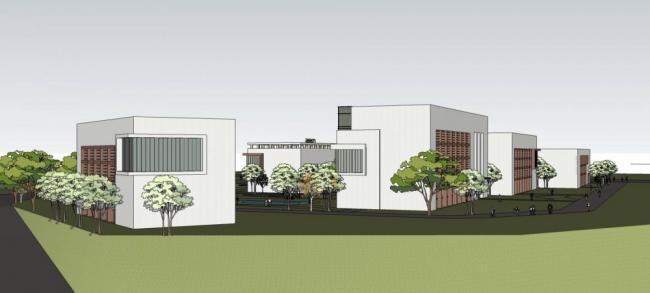 Modern Multi-Story Hospital Model in SketchUp