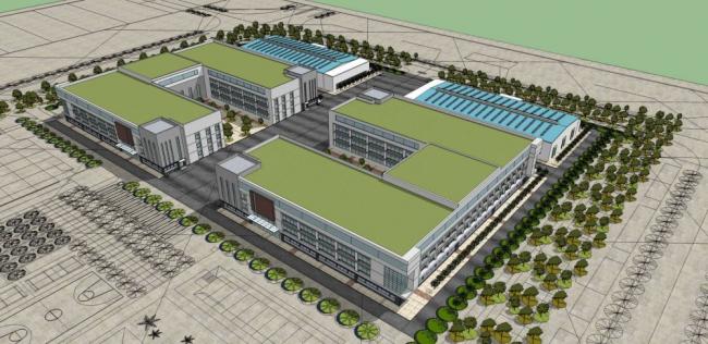 Sketchu Industrial Building: Modern Multi-Story Factory Architecture