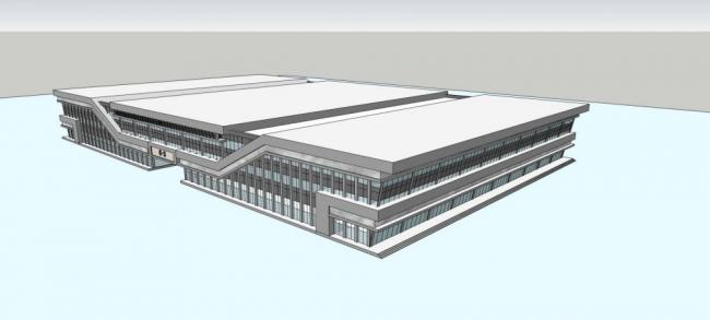 Sketchu Industrial Building: Modern Multi-Story Factory Architecture