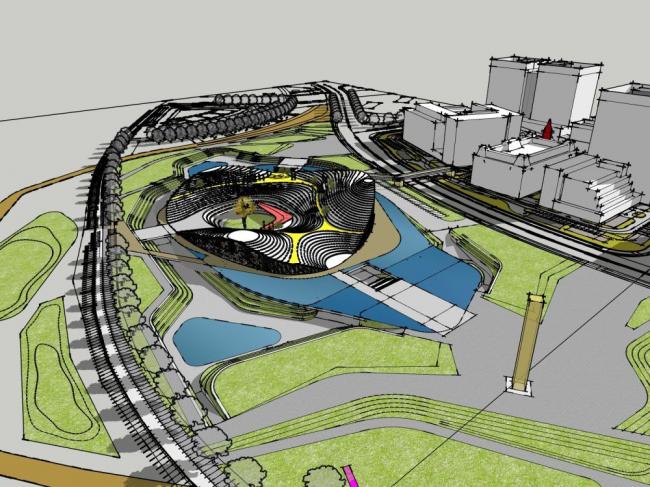 SketchUp Cultural Model: Multi-Story Science and Technology Museum in Modern Architectural Style
