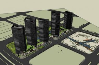 SketchUp Complex Model: Modern High-Rise Hotel, Office Tower, and Commercial Podium-BIM WORLD