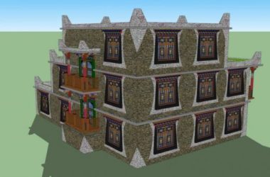 SketchUp Residential Models: Multi-Story Homes, Tibetan-Style Residences, and Modern Residential Buildings-BIM WORLD