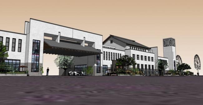 SketchUp Business Model: Multi-Story Commercial Streets and Chinese-Style Buildings