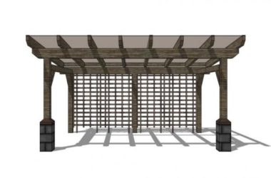 SketchUp Material Model: New Chinese-Style Corridor and Landscape Components-BIM WORLD