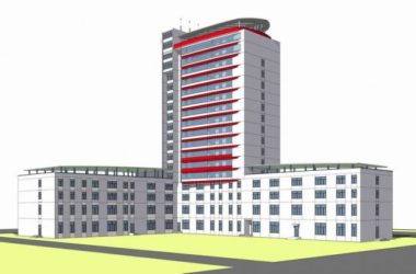 Modern High-Rise Office Building Sketchup Model-BIM WORLD