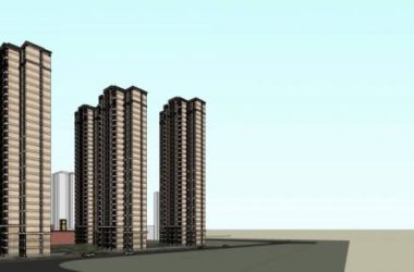 SketchUp Residential Model: Modern European-Style High-Rise Community with Commercial Podium and Shopping Mall-BIM WORLD