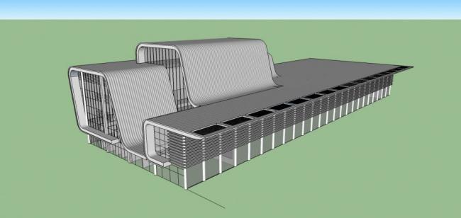 SketchUp Design of Station Road Bridge | Multi-Level Railway Station with Modern Traffic Architecture