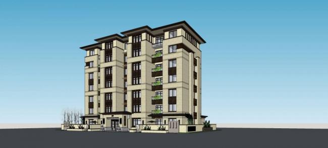 SketchUp Residential Design | Multi-Story Chinese-Style Apartment Building