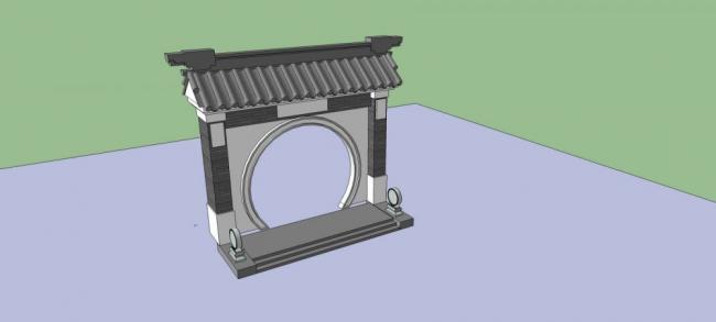 SketchUp Material Models: Architectural Elements, Courtyard Doors, and Traditional Chinese Style