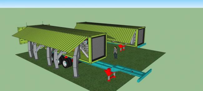 Modern Single-Story Container Home Residential Model in SketchUp