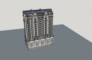 SketchUp Model of a High-Rise Residential Building in Traditional Chinese Style-BIM WORLD