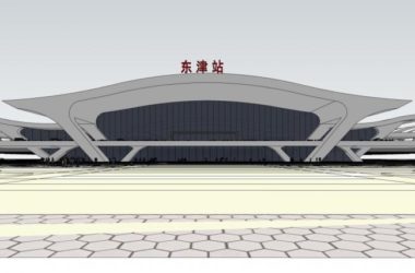 SketchUp Design of Multi-Story High-Speed Railway Station with Roads, Bridges, and Modern Municipal Facilities-BIM WORLD