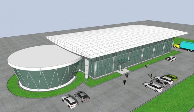 SketchUp Cultural Model: High-Tech Exhibition Hall, Multi-Story Display Center, Factory Building, and Modern Architectural Design