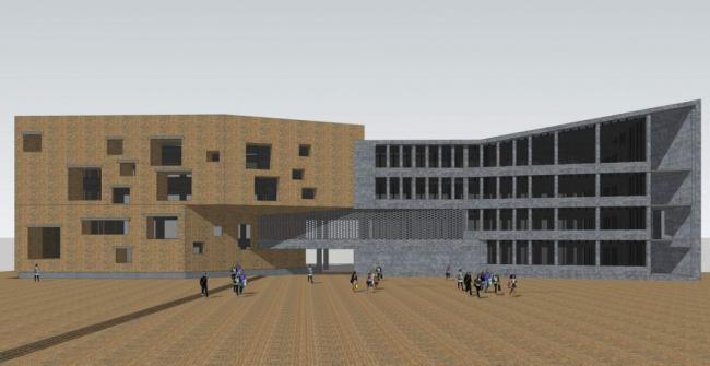 SketchUp Business Model: Modern Multi-Story Clubhouse and Commercial Building Design