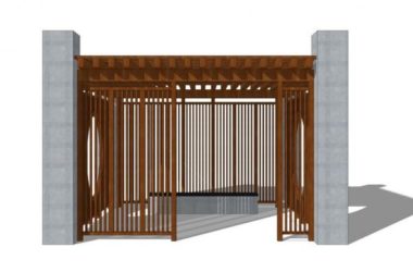SketchUp Model: Corridor Featuring New Chinese Style and Oriental Zen Pavilion-BIM WORLD