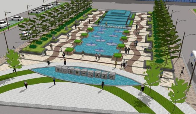 Modern Landscape Design for Hospital Front Square | SketchUp Model