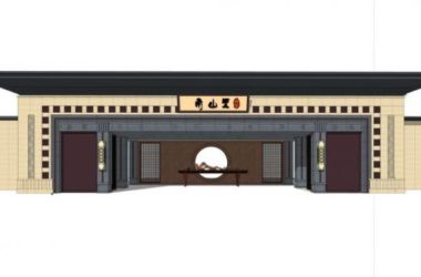 SketchUp Material Models: Entrance Gates in New Chinese and New Asian Styles-BIM WORLD