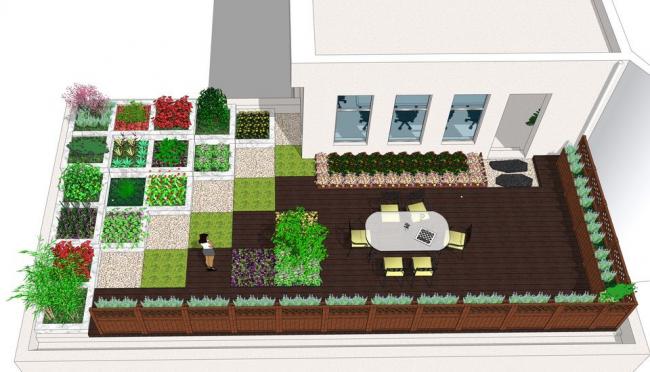 Modern Courtyard Landscape Design with SketchUp Model