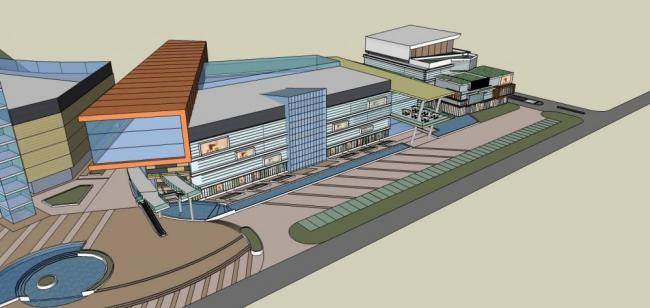 SketchUp Business Model: Modern Multi-Story Shopping Mall and Commercial Building Design