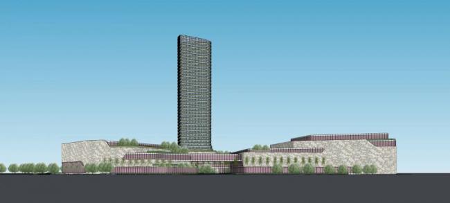 SketchUp Complex Model: Ultra High-Rise Hotel, Office, Commercial Building, and Modern Podium