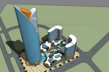 SketchUp Model of a Modern Super High-Rise Commercial Complex Featuring Hotel, Office, and Shopping Mall-BIM WORLD