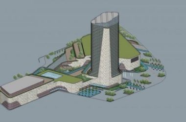 Modern High-Rise Commercial Office Building with Hotel, Shopping Mall, and Podium – SketchUp Model-BIM WORLD