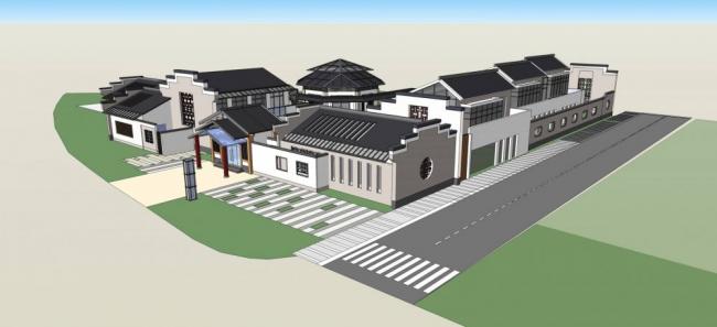 Multi-Story Chinese-Style Kindergarten Model | Educational Architecture in SketchUp
