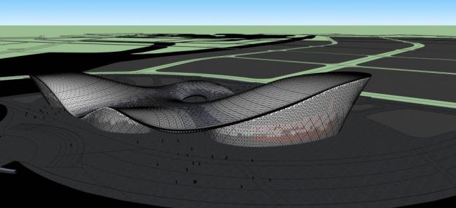 Modern Multi-Story Gymnasium Model in SketchUp